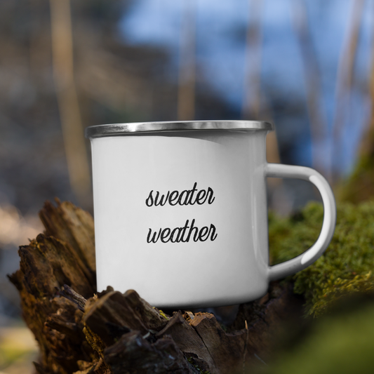 Sweater Weather Enamel Mug
